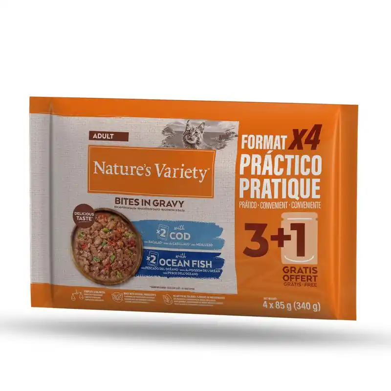 Nature‘s Variety Bites Adult szószban mix gazdaságos csomag 88 x 85 g Biztonságos vásárlás