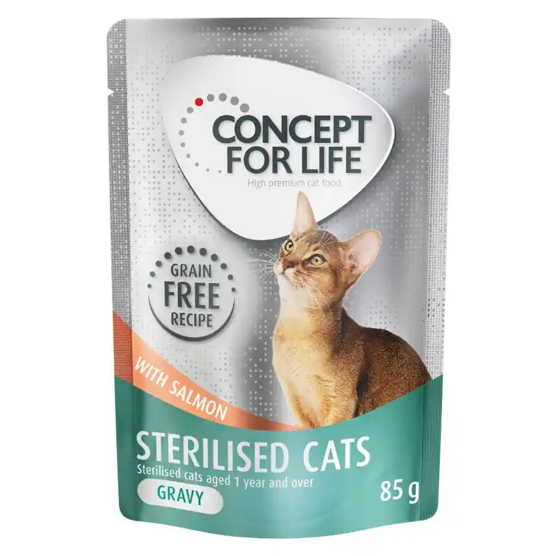 Biztonságos fizetés Concept for Life Sterilised Cats lazac gabonamentes - szószban