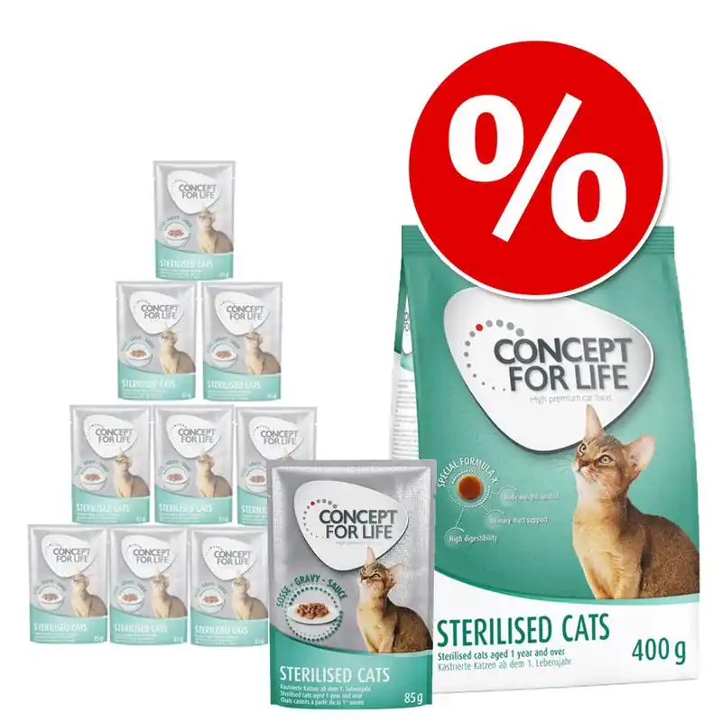 400 g Concept for Life száraztáp + 12 x 85 g nedvestáp szószban Nézd meg most