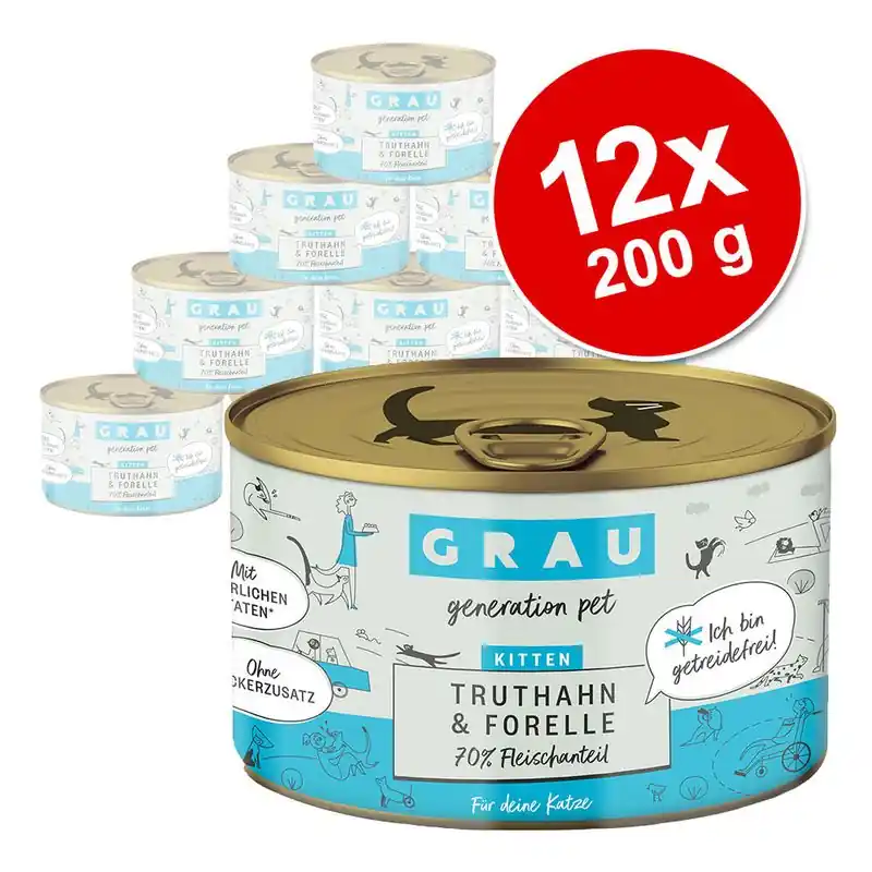GRAU Kitten gabonamentes gazdaságos csomag 12 x 200 g Gyors szállítás