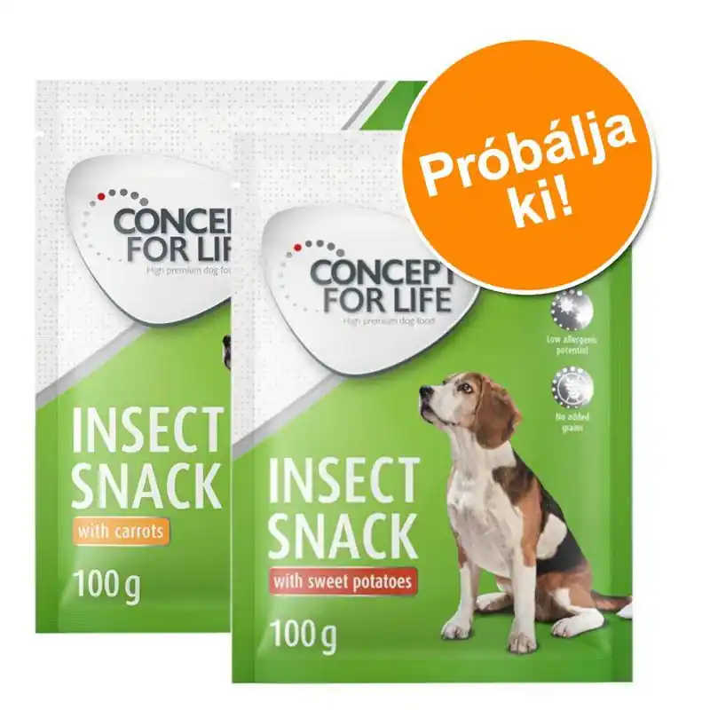 2 x 100 g Concept for Life Insect snack próbacsomagban! Bestseller