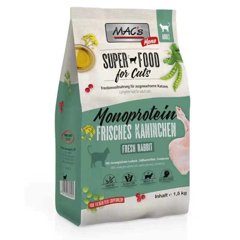 Azonnali szállítás MAC‘s Superfood for Cats Adult Monoprotein nyúl