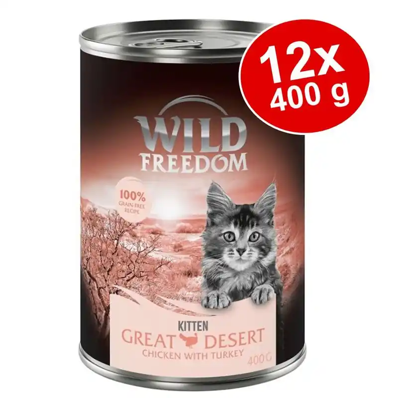Kedvezményes ár Wild Freedom Kitten gazdaságos csomag 12 x 400 g
