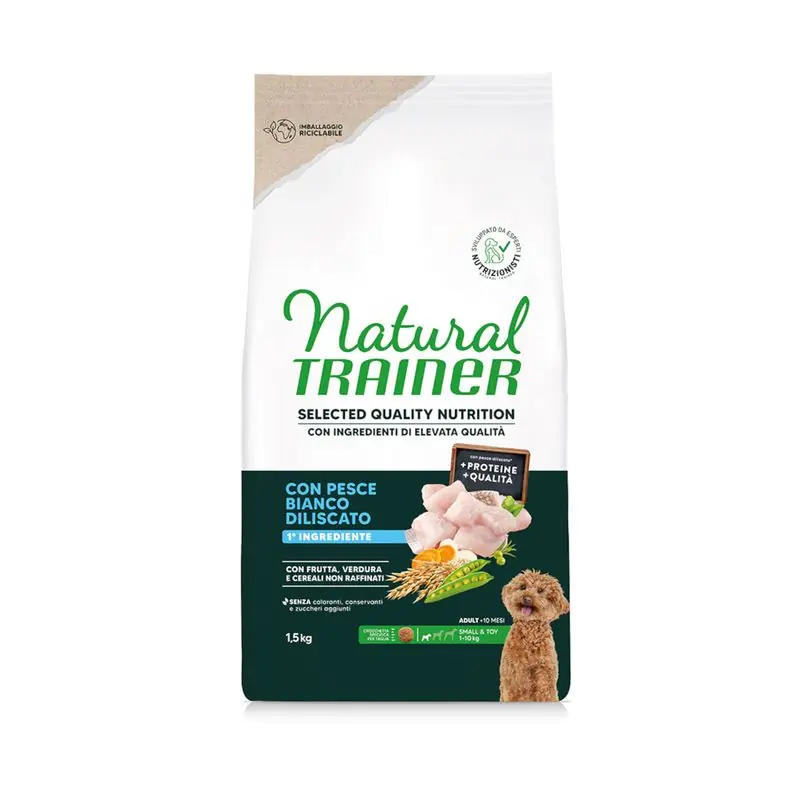 Biztonságos fizetés Natural Trainer Selected Quality Nutrition Adult Small & Toy fehér hal