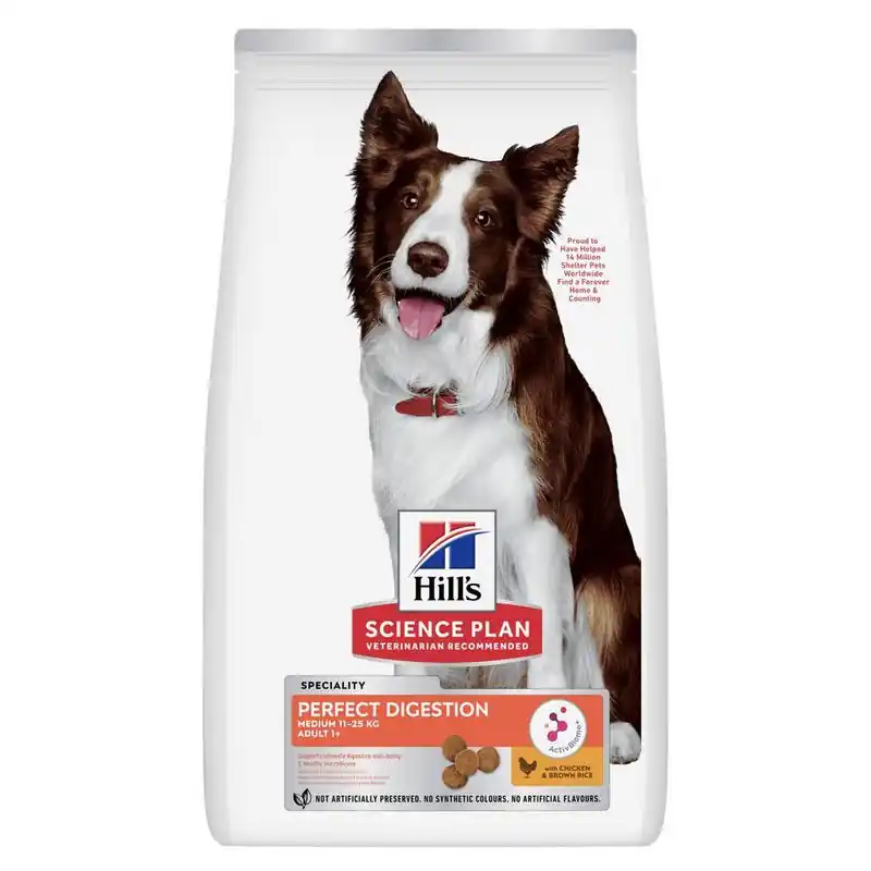 Hill‘s Science Plan Perfect Digestion Adult 1+ Medium csirke & barna rizs Biztonságos fizetés