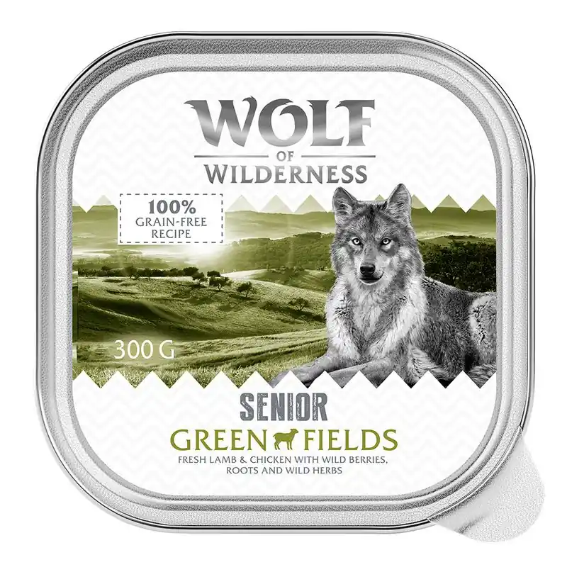 Akciós ár Wolf of Wilderness Senior - Duo-Protein Recept 6 / 24 x 300 g-os tálcás