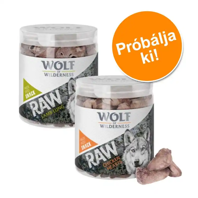 Árengedmény Wolf of Wilderness RAW fagyasztva szárított snack vegyes csomagban