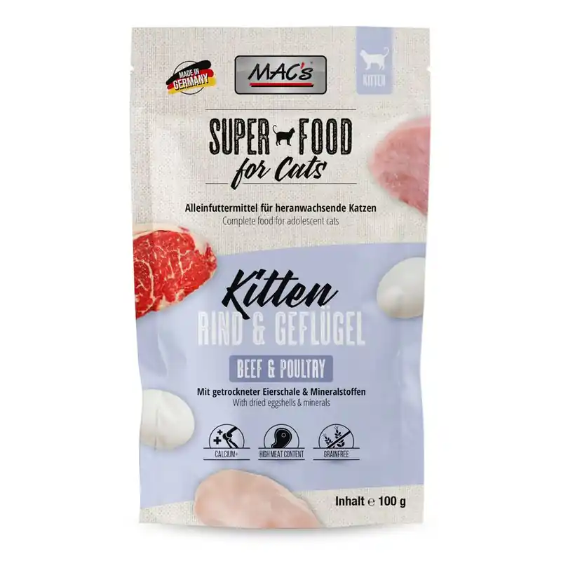 Utolsó esély MAC‘s Cat Pouch Kitten gazdaagos csomag 24 x 100 g
