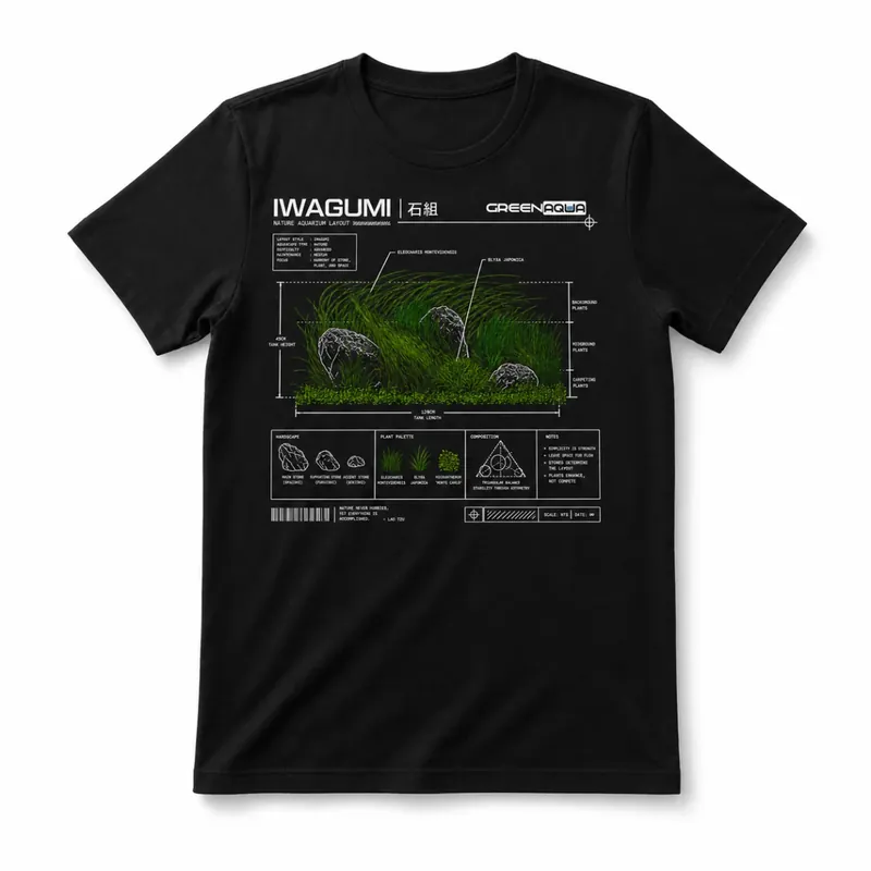 Legjobb ár Green Aqua férfi póló - Iwagumi blueprint - XXL