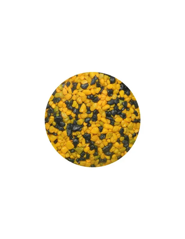 Színes akváriumi aljzatkavics SÁRGA-FEKETE 750g - 2-4mm Akció