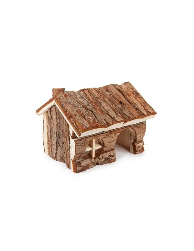 Alacsony ár Happet hörcsög faház nyers fából - 15x10x12cm