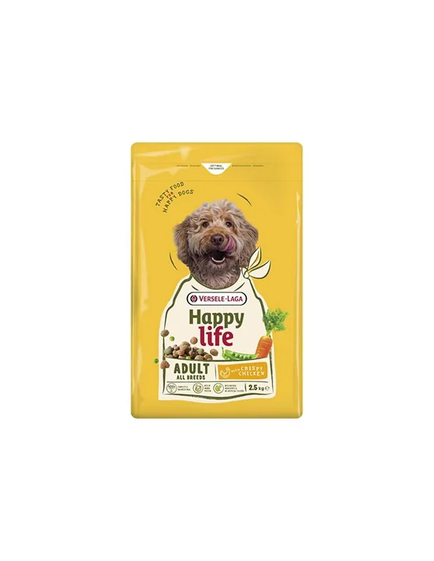 Ne maradj le Versele-Laga Happy Life Adult with Chicken száraz kutyaeledel 2,5kg (csirkés)