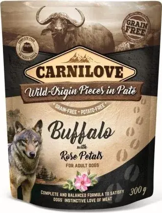 Kiárusítás Carnilove alutasakos bivaly&rózsaszirom 300 g