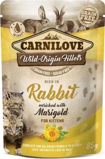 Árcsökkenés Carnilove alutasakos nyúl&körömvirág kitten 85 g