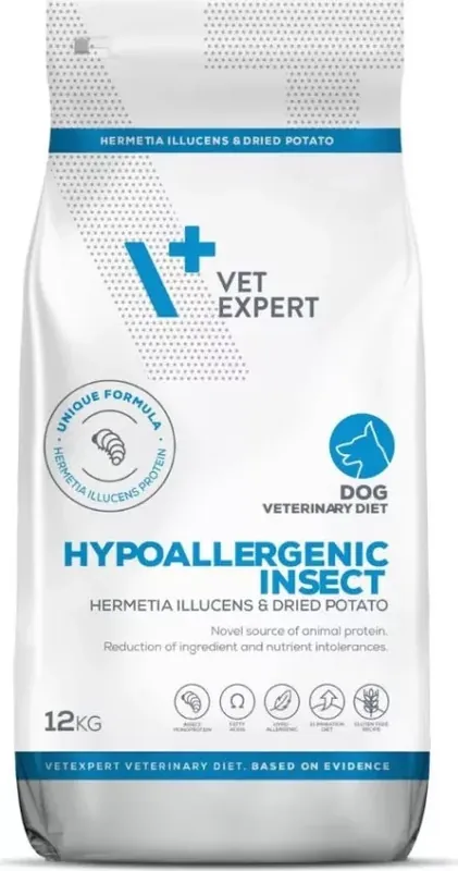 Expressz kézbesítés VetExpert Veterinary Diet Hypoallergén rovar alapú kutyáknak 12 kg