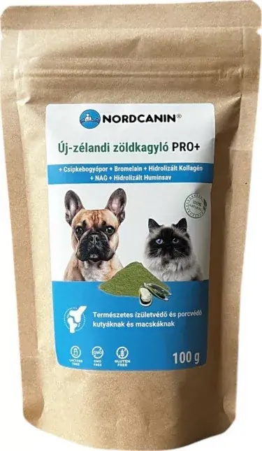 Új-zélandi Zöldkagyló Pro+ kutyáknak és macskáknak 100 g Népszerű