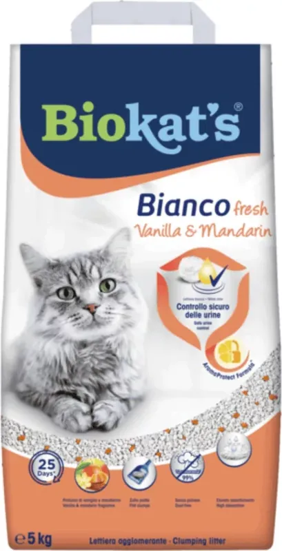 Prémium Biokat‘s Bianco Fresh Vanília & Mandarin alom 5 kg