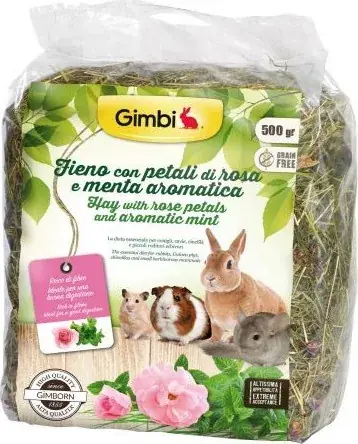 Legjobb ár Gimbi széna rózsaszirmokkal és mentával 500 g