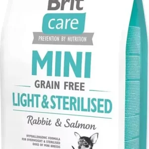 Akciós ár Brit Care Mini Grain Free Light&Sterilised Rabbit & Salmon 400 g