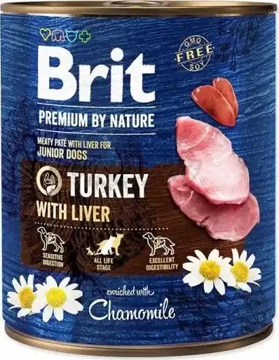 Akció Brit Premium by Nature Paté Turkey with Liver 800 g