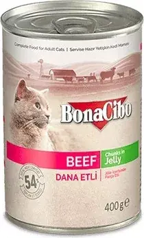 Vedd meg online Bonacibo Canned Cat Foods Beef 400 g