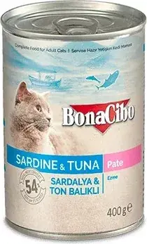 Gyors szállítás Bonacibo Canned Cats Foods Sardine & Tuna 400 g