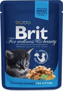Brit Premium Cat Pouches Chicken Chunks For Kitten 100 g Szuper akció