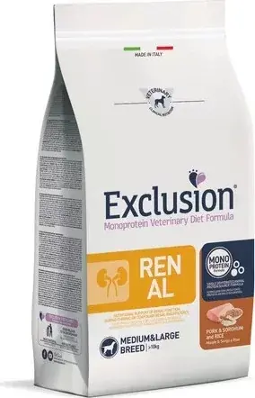 Árcsökkenés Exclusion Renal Pork & Sorghum and Rice Medium & Large Breed kutya gyógytáp 2 kg