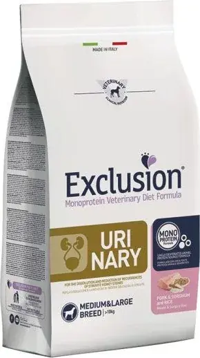 Bestseller Exclusion Urinary Pork & Sorghum and Rice Medium & Large Breed kutya gyógytáp 12 kg