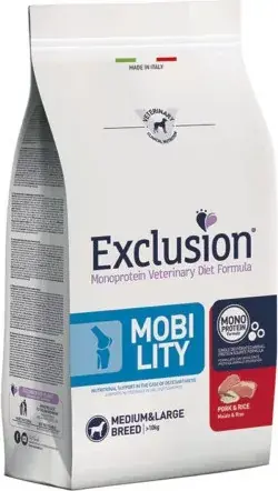 Ne maradj le Exclusion Mobility Pork & Rice Medium & Large Breed kutya gyógytáp 12 kg
