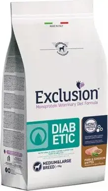 Exclusion Diabetic Pork & Sorghum Medium & Large Breed kutya gyógytáp 2 kg Szuper ajánlat