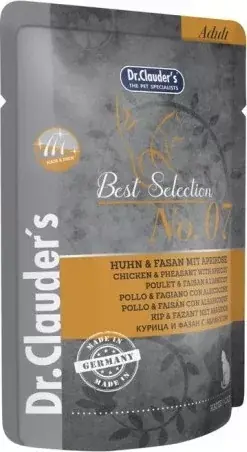 Dr.Clauder‘s Best Selection Cat No7 alutasak csirke & fácán sárgabarackkal - Hair & skin 85 g Biztonságos fizetés