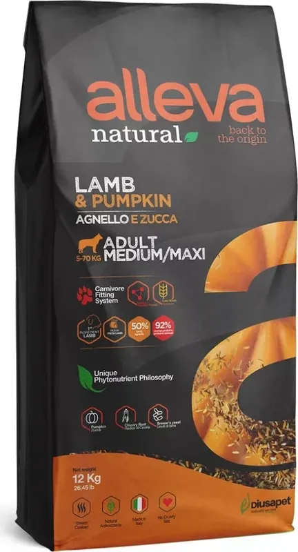 Alleva Natural Lamb & Pumpkin Medium/Maxi 12 kg Ne maradj le