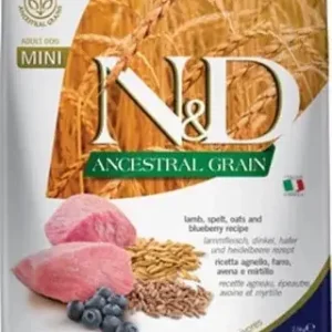 Utolsó esély N&D Dog Ancestral Grain bárány, tönköly, zab & áfonya adult mini 2,5 kg