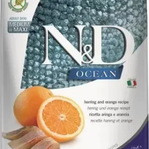 Azonnali szállítás N&D Dog Ocean hering & narancs adult medium & maxi 2,5 kg