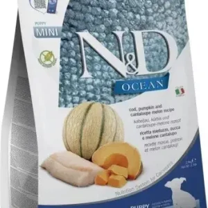 Nézd meg most N&D Ocean Dog tőkehal, sütőtök & sárgadinnye Puppy mini 2,5 kg