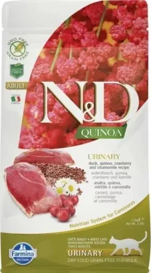 Exkluzív ajánlat N&D Quinoa Cat Urinary kacsa 1,5 kg