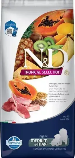 N&D Tropical Selection Dog Lamb Puppy medium/maxi 10 kg Gyors szállítás