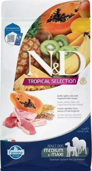N&D Tropical Selection Dog Lamb adult medium & maxi 2 kg Különleges ajánlat