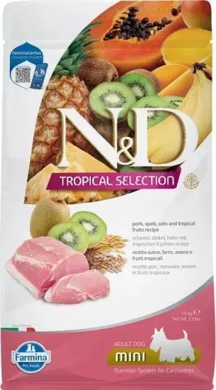 Rendeld meg most N&D Tropical Selection Dog Pork Adult Mini 1,5 kg