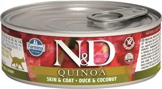 Akció N&D Quinoa Cat konzerv kacsa & kókusz 80 g
