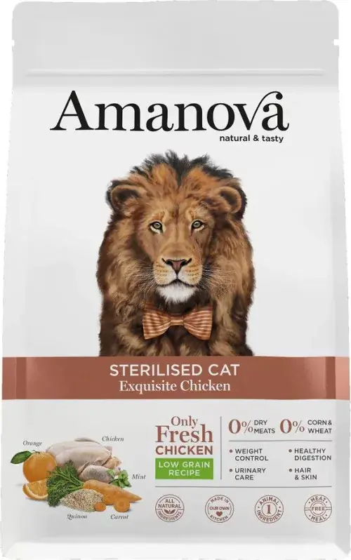 Alacsony ár AmaNova Cat LG Sterilised Exquisite Chicken & Quinoa 1,5 kg