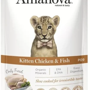 Gyors szállítás AmaNova Cat GF Pouch P09 Kitten Chicken & Fish 85 g