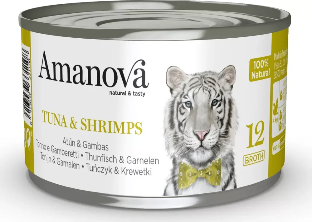 AmaNova Cat P12 Canned Tuna & Shrimps Broth 70 g Expressz kézbesítés