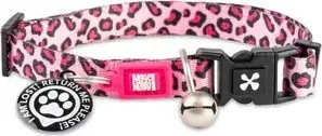 Azonnal elérhető Max & Molly Smart ID macskanyakörv - Leopard Pink - 1 size