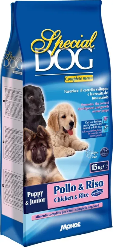Biztonságos fizetés Special Dog Puppy & Junior csirke-rizs 15 kg