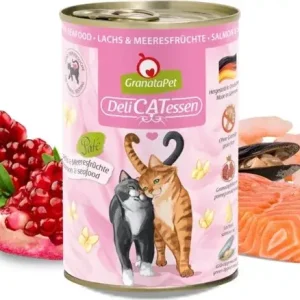 GranataPet Delicatessen konzerv lazac és tengergyümölcsei 400 g Szezonális akció