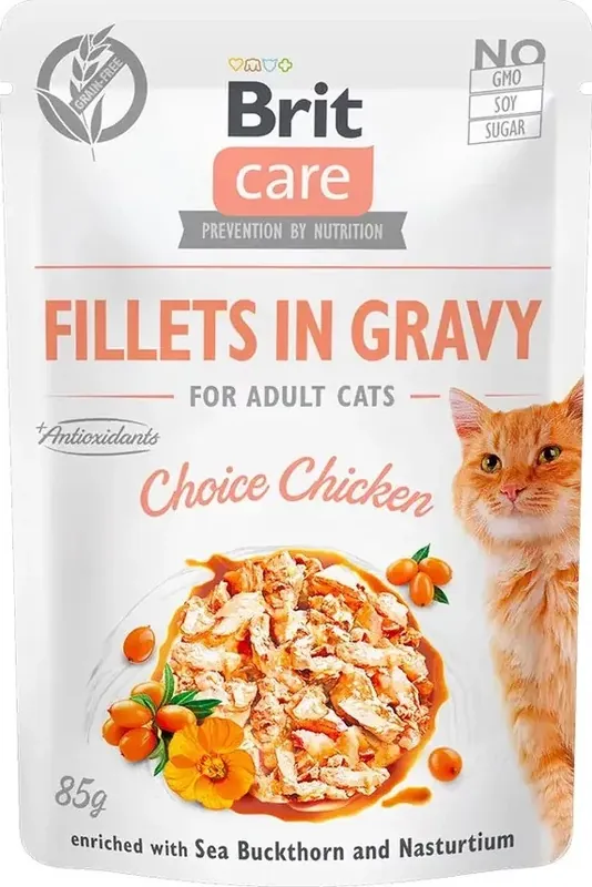 Brit Care Cat Fillets in Gravy Choice Chicken 12x85 g Szuper ajánlat