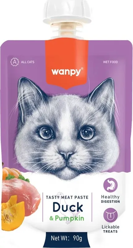 Wanpy CAT Tasty Meat Duck & Pumpkin 90 g Expressz kézbesítés