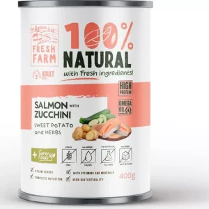 Fresh Farm Coarse pate with salmon, zucchini, sweet potatoe & herbs 400 g Prémium